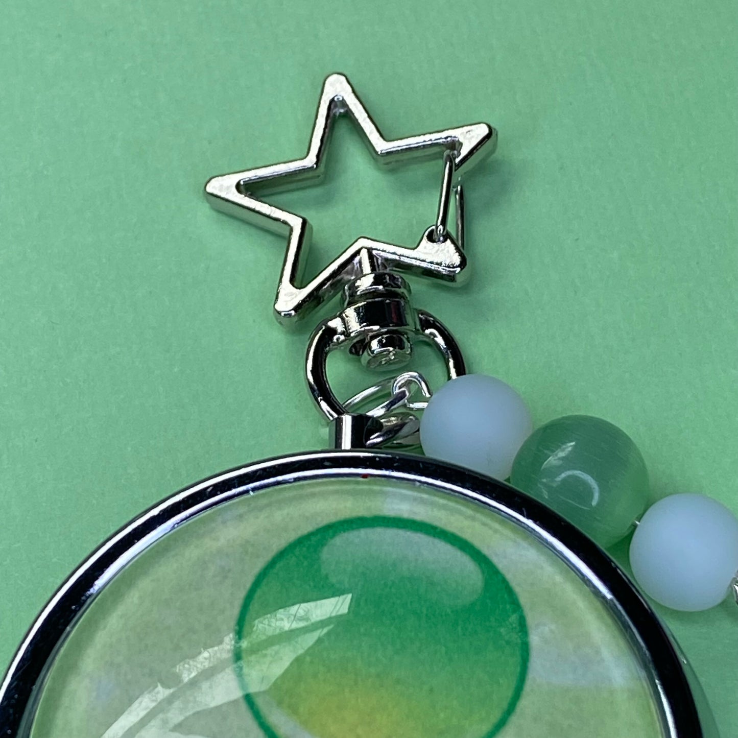 Green Frutiger aero icon keychain pill case