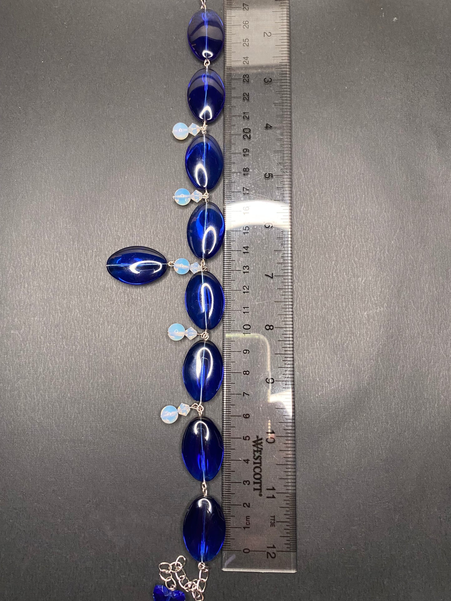 Sapphire Blue and iridescent Sea Necklace (One of a kind)