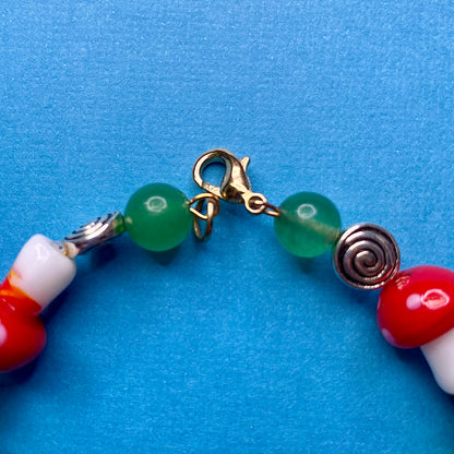 Froggy pond mushroom bracelet