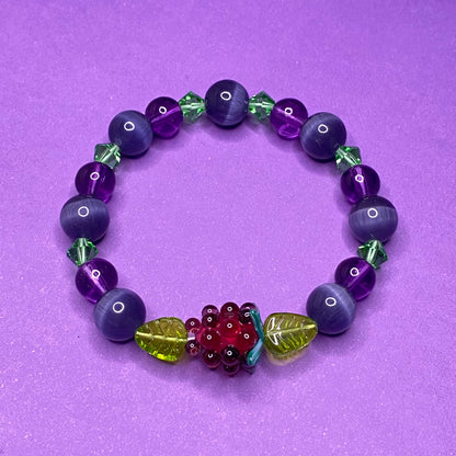 Concord Grape Fruit lovers bracelet, Elastic