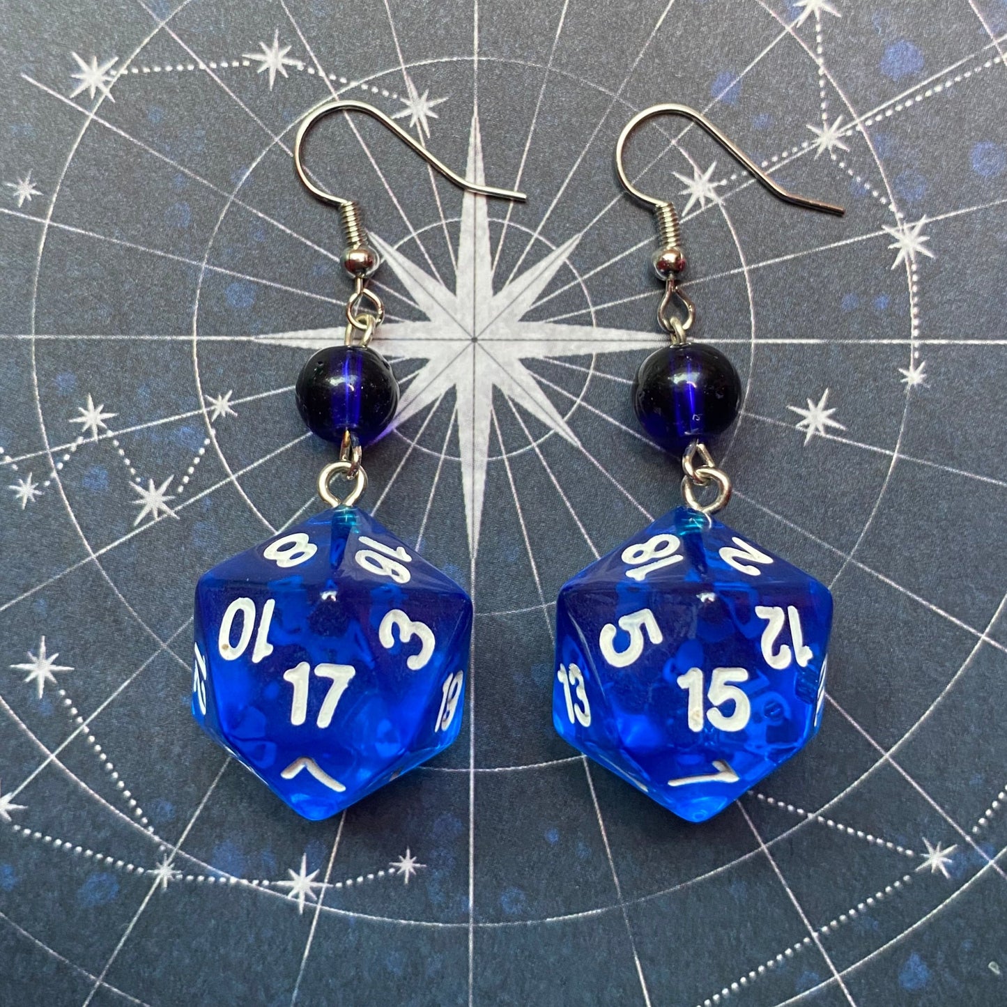 DND Dangle D20 Dice Earrings - Stanima, Health, Magic