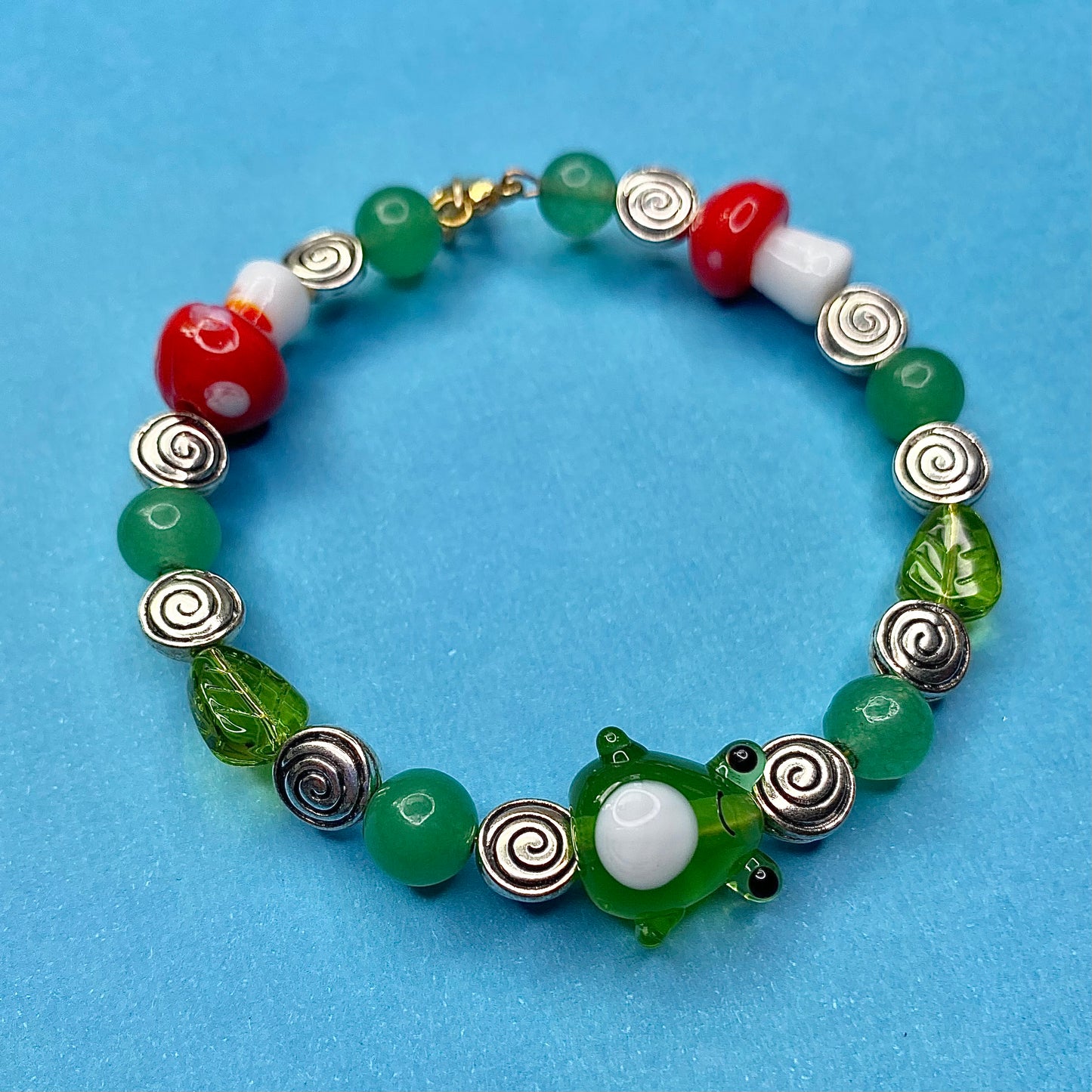 Froggy pond mushroom bracelet