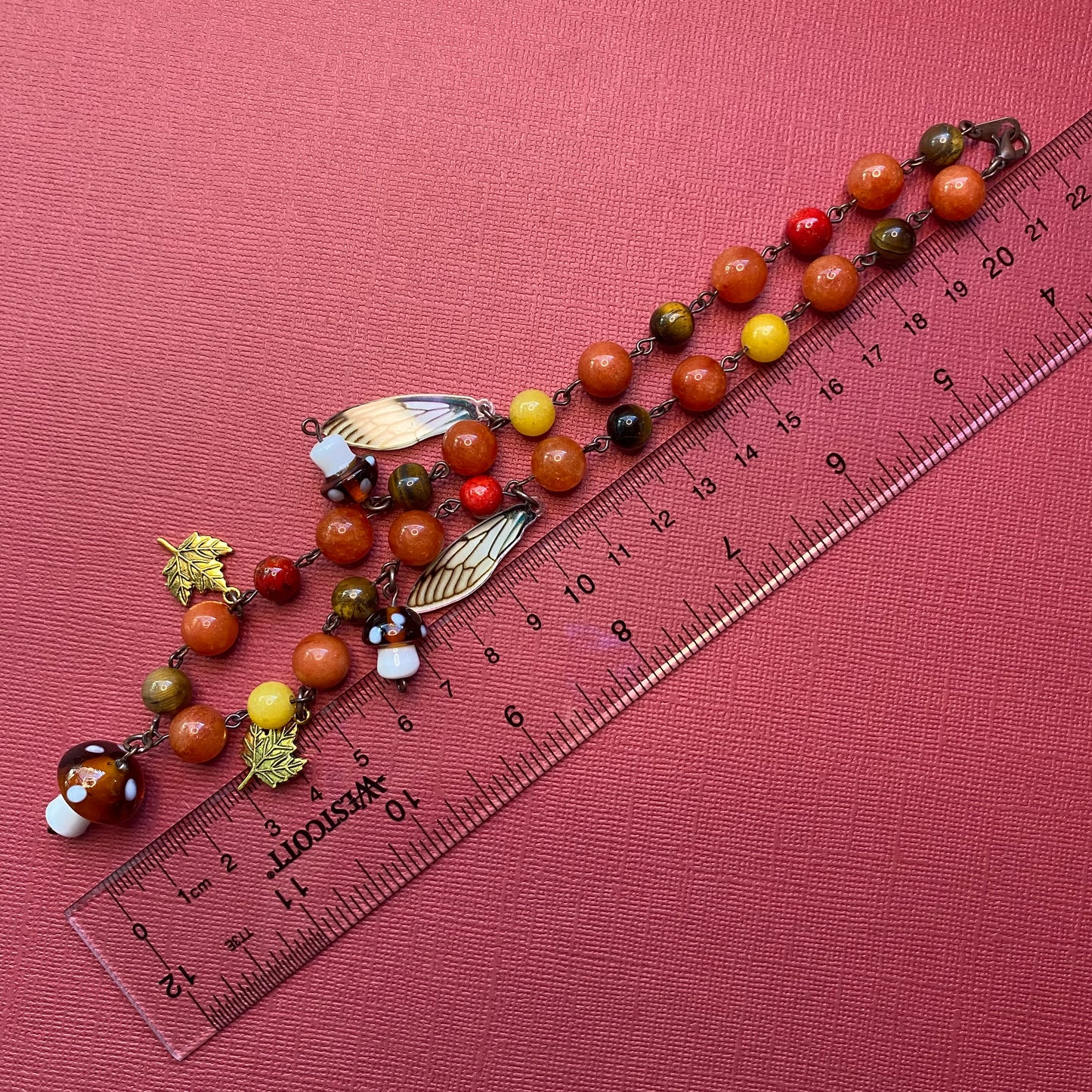 Autumn mushroom fairy necklace