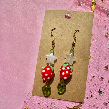 Cute Star Strawberry Earrings