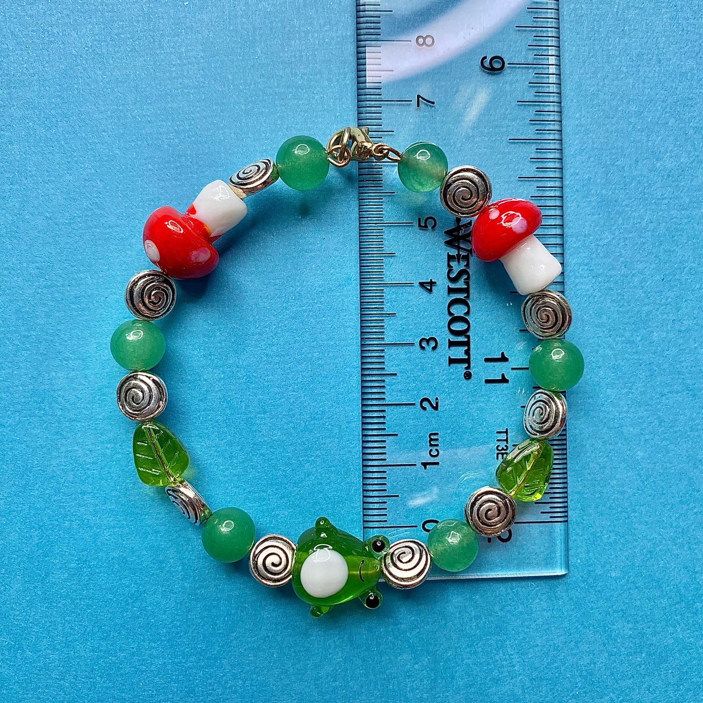 Froggy pond mushroom bracelet