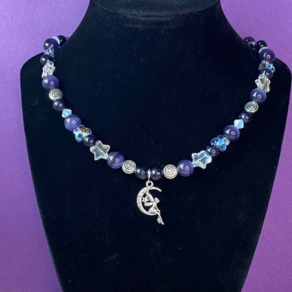Belladonna Night fairy necklace, purple and black