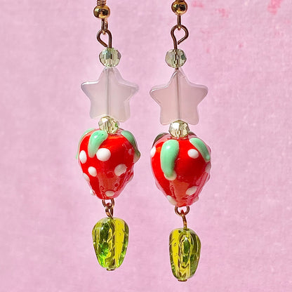 Cute Star Strawberry Earrings