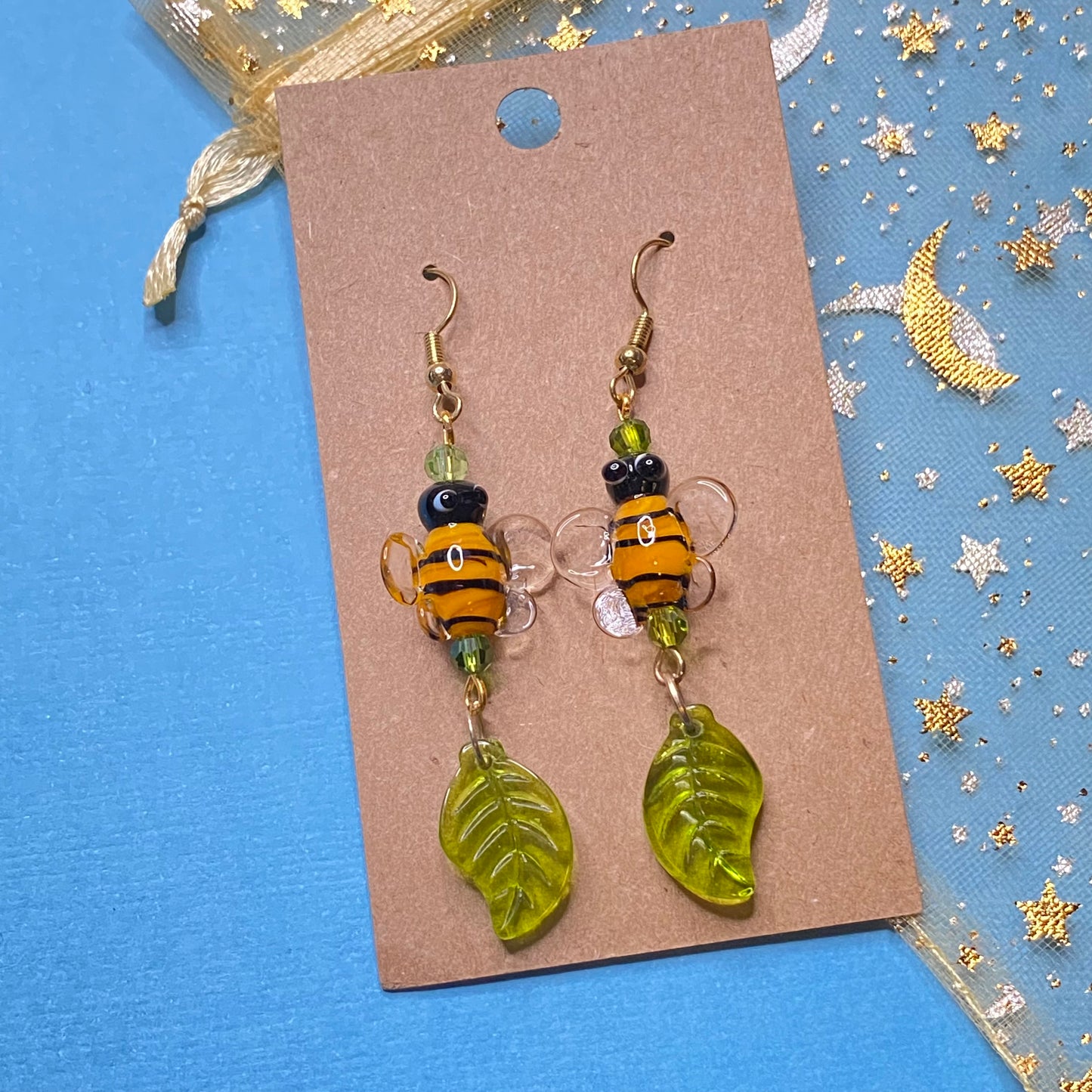 Honey time cutesy bumble bee earrings