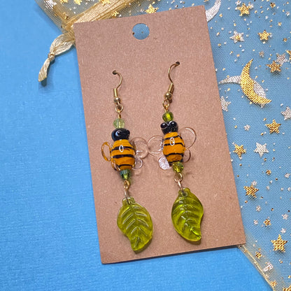 Honey time cutesy bumble bee earrings