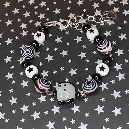 Black and white rockstar puppy bracelet