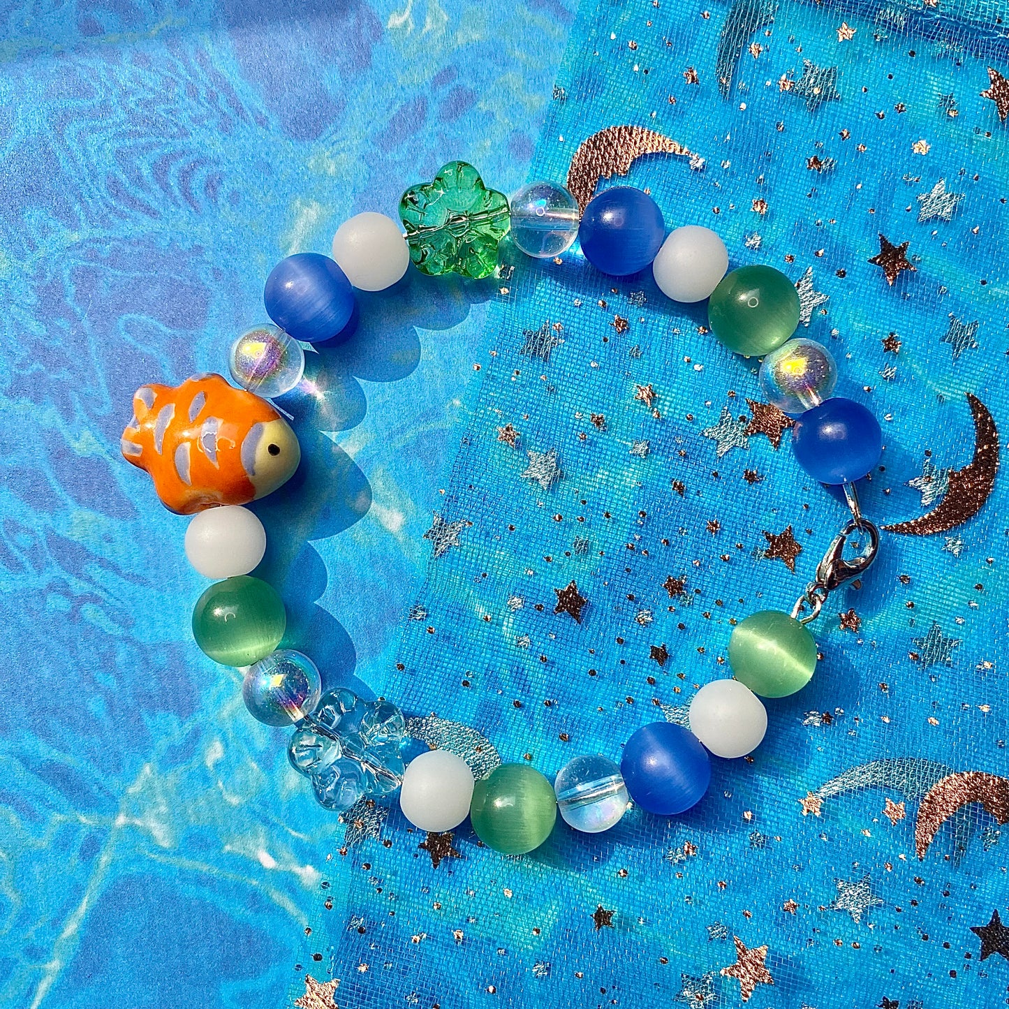 Frutiger Aero Gold fish bracelet