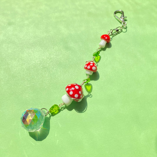 Red mushroom forest fairy sun catcher