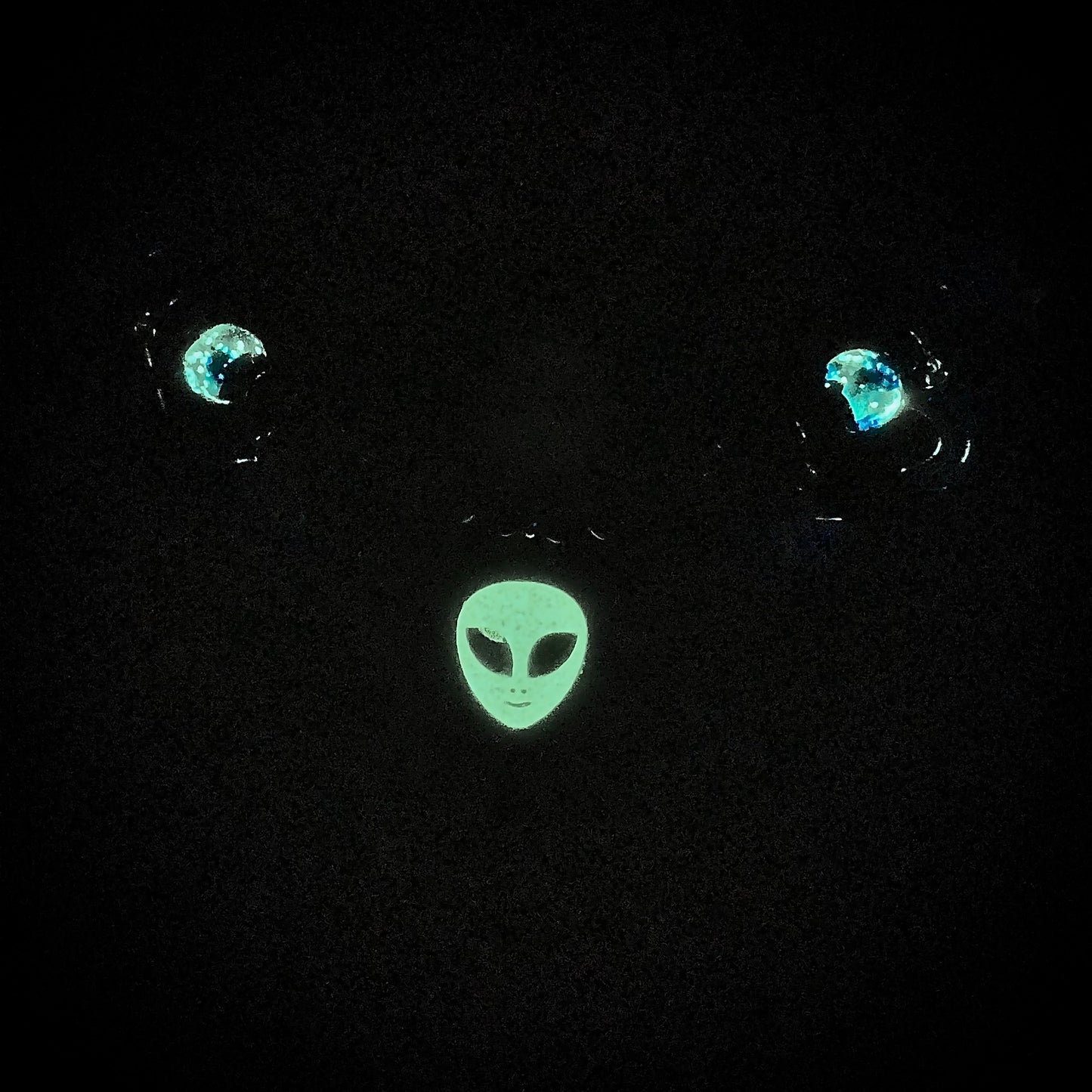 Glow in the dark space alien rave necklace