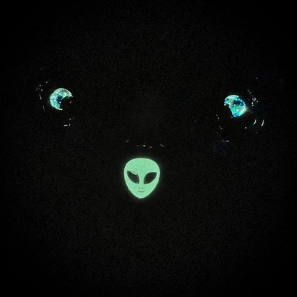 Glow in the dark space alien rave necklace