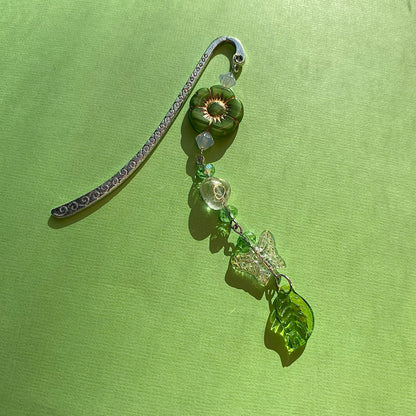 Crystal green fairytales silver bookmark