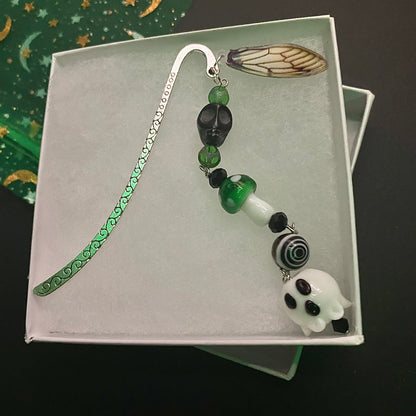 Beetlejuice inspired silver bookmark