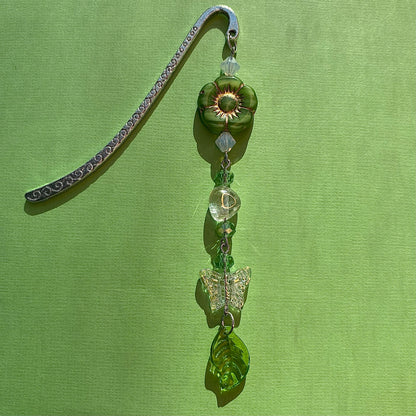 Crystal green fairytales silver bookmark