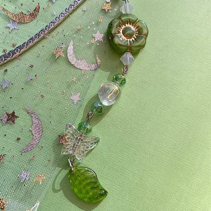 Crystal green fairytales silver bookmark