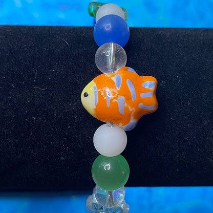 Frutiger Aero Gold fish bracelet