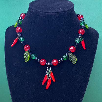 Hot paprika pepper charm necklace