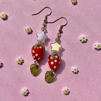 Cute Star Strawberry Earrings