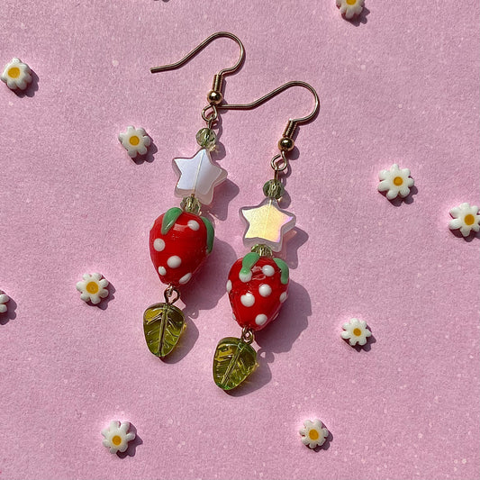 Cute Star Strawberry Earrings