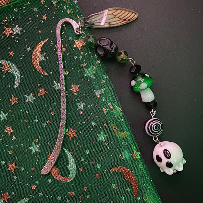 Beetlejuice inspired silver bookmark