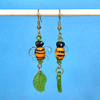Honey time cutesy bumble bee earrings