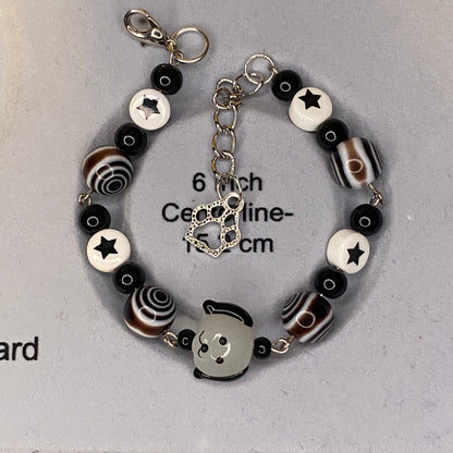 Black and white rockstar puppy bracelet