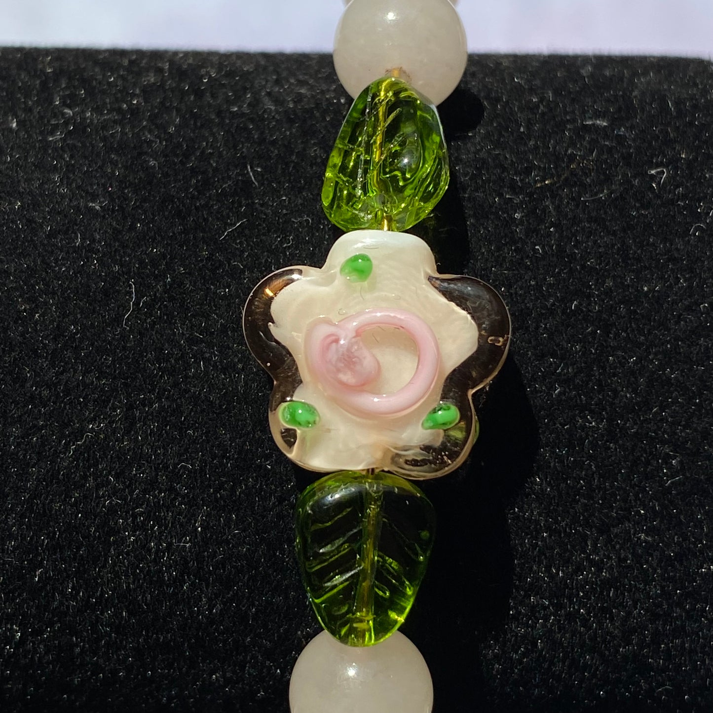 Pink Coquette flower Bracelet