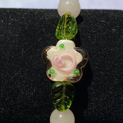 Pink Coquette flower Bracelet