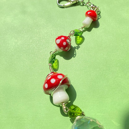 Red mushroom forest fairy sun catcher