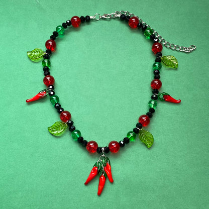 Hot paprika pepper charm necklace