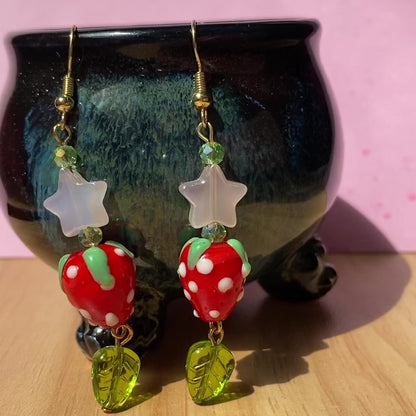 Cute Star Strawberry Earrings